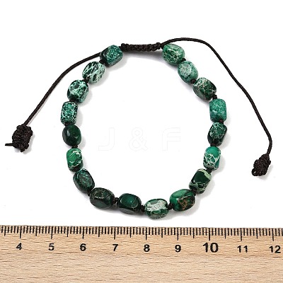 Dyed Natural Imperial Jasper Beads Braided Bead Bracelets for Men Women BJEW-D360-01B-1