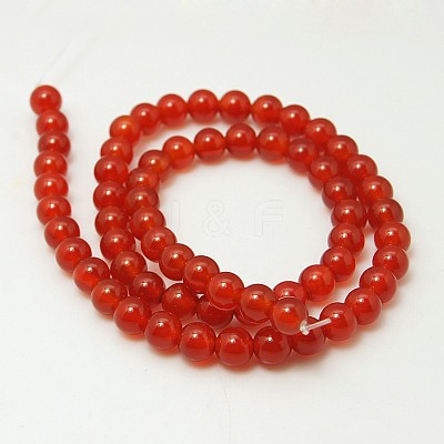 Natural Carnelian Bead Strands X-G-G338-8mm-01-1