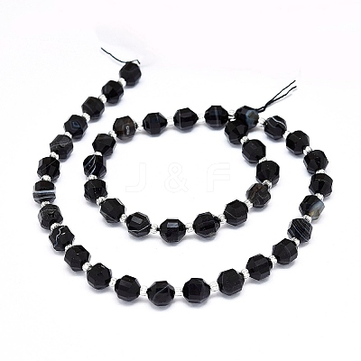 Natural Black Onyx Beads Strands G-O201B-52A-1
