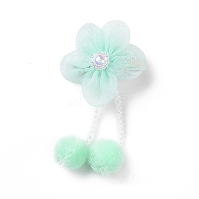 Flower Cloth Metallic Alligator Hair Clips PHAR-D013-01E-1