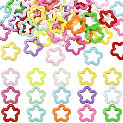 50Pcs Opaque Acrylic Pendants MACR-YW0004-36-1