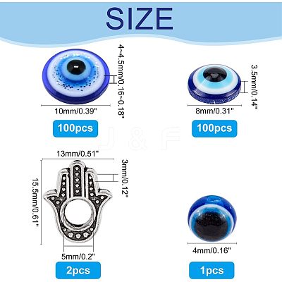 202Pcs Resin Evil Eye Cabochons CRES-NB0001-23-1
