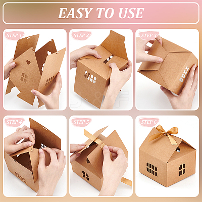 House Shape Cardboard Candy Storage Box CON-WH0084-89B-1