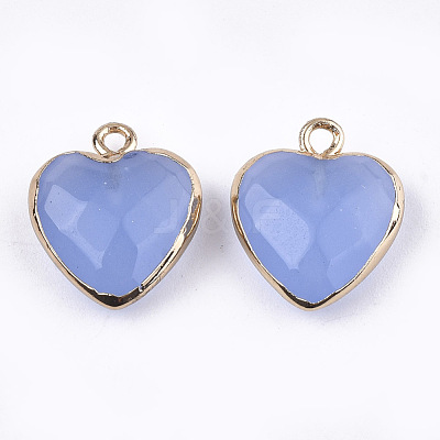 Electroplate Natural White Jade Pendants X-G-T112-03B-1