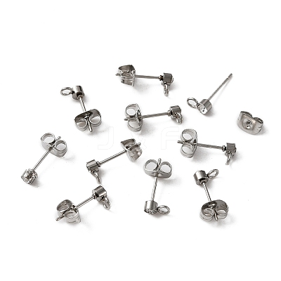 304 Stainless Steel Stud Earrings Findings LS-STAS-WH0029-44A-P-1
