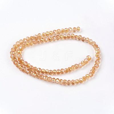 Electroplate Glass Beads Strands EGLA-D020-3x2mm-50-1