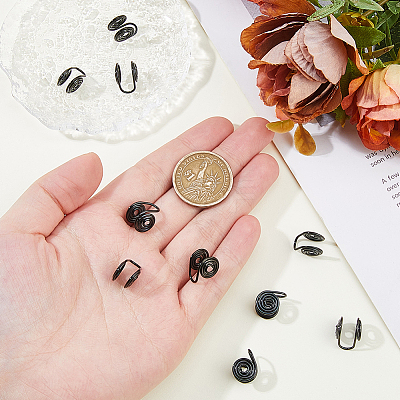 10Pcs Stainless Steel Spiral Pad Cuff Earrings EJEW-HS0001-03EB-1