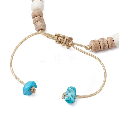 Ocean Theme Starfish Turtle Synthetic Turquoise & Coconut Braided Bead Bracelet Sets BJEW-JB11460-01-1