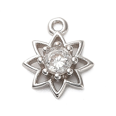 925 Sterling Silver Clear Cubic Zirconia 8-Pointed Star Charms STER-U009-06P-1