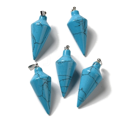 Synthetic Turquoise Pendants G-Z055-02P-15-1