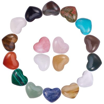 18 Kinds Natural/Synthetic Gemstone Cabochons G-PH0029-03-1