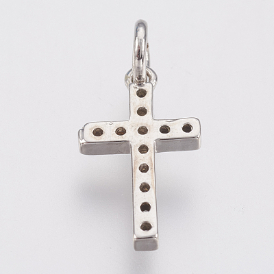 Brass Micro Pave Cubic Zirconia Pendants ZIRC-F083-008P-RS-1