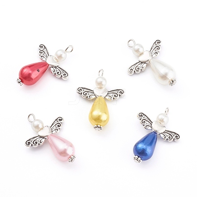 Imitation Pearl Acrylic Pendants PALLOY-JF00619-1