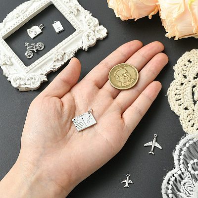 6Pcs 6 Styles Brass Micro Pave Clear Cubic Zirconia Charms KK-CJ0003-31-1