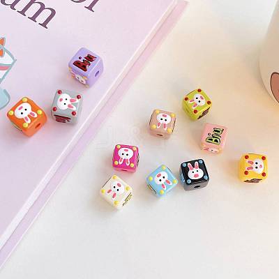 Opaque Acrylic European Beads X-OACR-E027-04-1