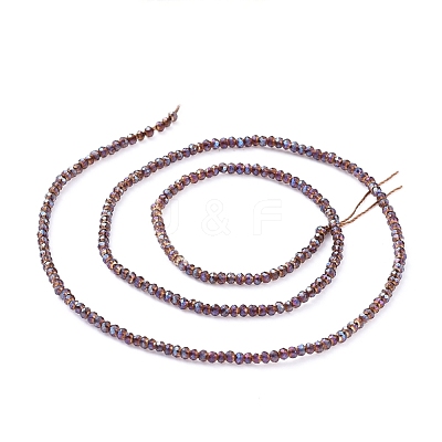 Electroplate Glass Beads Strands X-EGLA-F149-FR-05-1