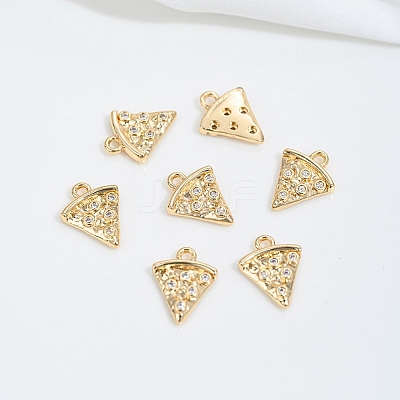 Brass Micro Pave Cubic Zirconia Charms KK-P337-03C-G-1