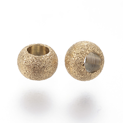Ion Plating(IP) 304 Stainless Steel Textured Spacer Beads X-STAS-P108-04G-1