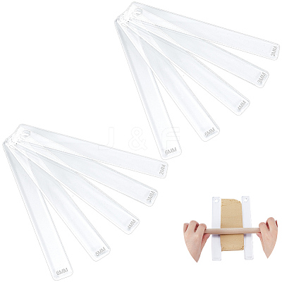 5Sets 5 Styles Transparent Acrylic Clay Thickness Ruler AJEW-HY0002-18-1