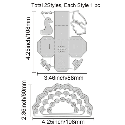 Carbon Steel Cutting Dies Stencils DIY-WH0309-324-1