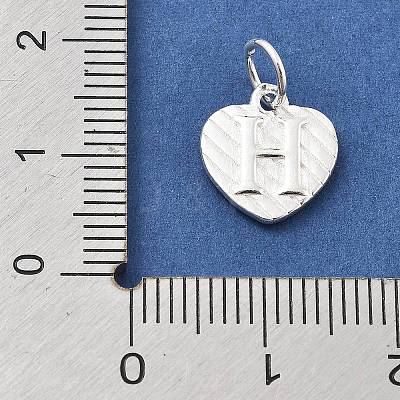 925 Sterling Silver Heart with Capital Letter Charms STER-S009-13H-S-1