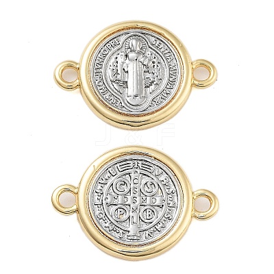 Rack Plating Religion Brass Connector Charms KK-B097-02G-1
