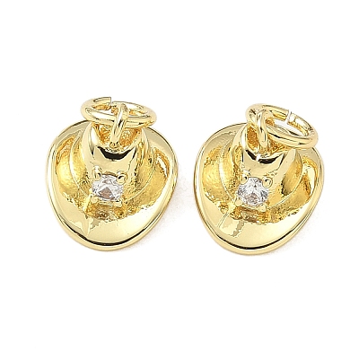 Brass Micro Pave Cubic Zirconia Pendants KK-Z120-20G-1