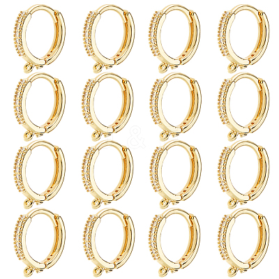 16Pcs Brass Hoop Earring Findings FIND-DC0006-91G-1