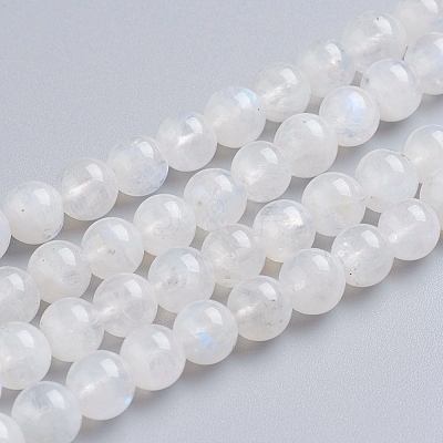 Natural Rainbow Moonstone Beads Strands G-G212-6mm-37-1