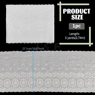 3 Yards Cotton Embroidered Flower Lace Trim OCOR-BC0007-44-1