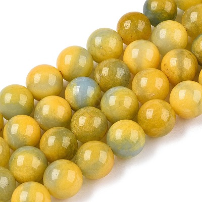 Dyed Natural White Jade Beads Strands G-T138-10mm-210-26-1