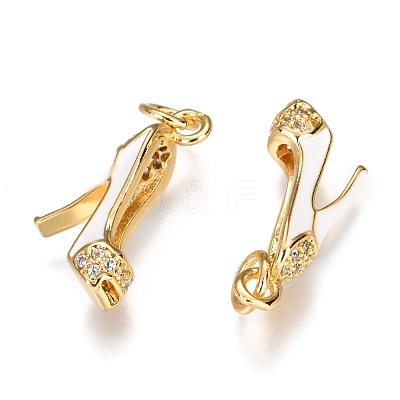 Brass Micro Pave Clear Cubic Zirconia Stilettos Pendants ZIRC-B002-35G-A-1
