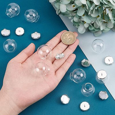 Glass Empty Wishing Bottle Pendants GGLA-CA0001-02-1