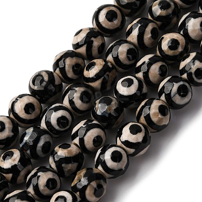 Tibetan Style 3-Eye dZi Beads TDZI-G341-8mm-08-1