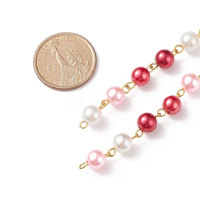 Handmade Glass Pearl Beaded Chain AJEW-JB01134-05-1
