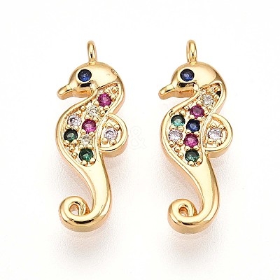 Brass Micro Pave Cubic Zirconia Pendants KK-N261-16G-1