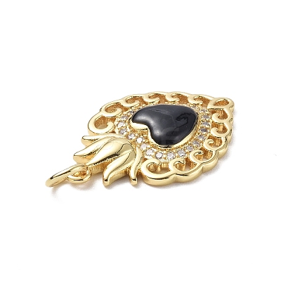 Eco-Friendly Rack Plating Brass Micro Pave Cubic Zirconia Pendants KK-F845-33G-03-1