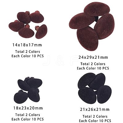 Flocky Plastic Cabochons for DIY Scrapbooking Crafts DIY-PH0074-77-1