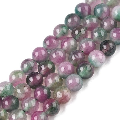 Dyed Natural White Jade Beads Strands G-T138-6mm-210-3-1