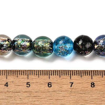 Handmade Dichroic Foil Glass Beads Strands DICH-U001-05J-1