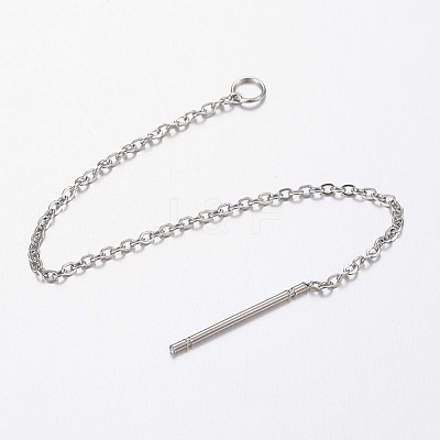 Non-Tarnish 304 Stainless Steel Chain Stud Earring Findings STAS-H434-58P-1