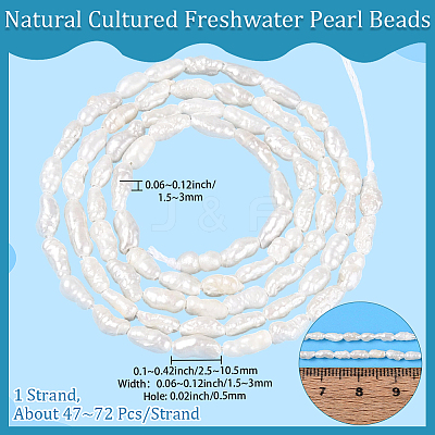 1 Strand Natural Cultured Freshwater Pearl Beads Strands PEAR-PA0001-14-1