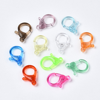 Transparent Acrylic Lobster CLaw Clasps X-TACR-T023-01A-1