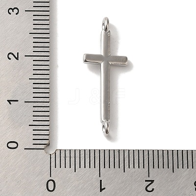 Rack Plating Brass Religion Cross Connector Charms Links KK-U027-04P-1