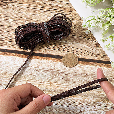 5M 3-Ply PU Leather Braided Cord LC-GF0001-12C-1