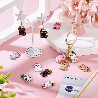 14Pcs 7 Styles Rack Plating Alloy Enamel Pendants FIND-TA0005-24-1