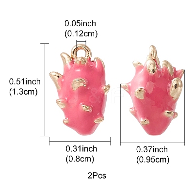 2Pcs Brass Enamel Charms KK-YW0001-76-1