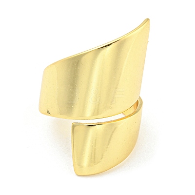 Rack Plating Brass Twist Open Cuff Rings RJEW-Q784-06G-1