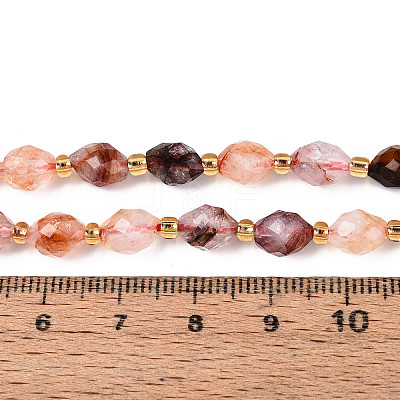 Natural Hematoid Quartz/Ferruginous Quartz Beads Strands G-N342-53-8x6-13-1