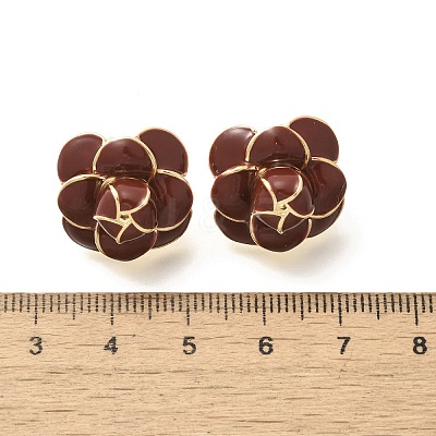 Brass Flower Stud Earrings EJEW-A121-20G-1